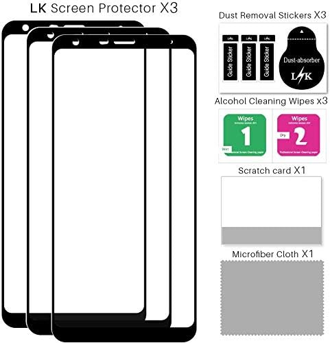 [3 Pack] LϟK Designed for LG Stylo 5 / Stylo 5 Plus/Stylo 5X Tempered Glass Screen Protector, [Full Cover] [ Easy Installation] Bubble Free (Black)