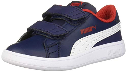 PUMA Kids Boys Smash V2 Leather Slip On Sneakers Shoes Casual - Blue