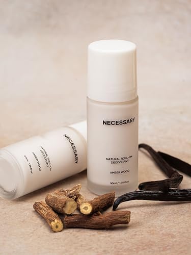 Image of Necessary Underarm Roll-On | Amber Wood Deodorant - 50ml | 24-Hour Protection | Prevents Body Odour, Hydrates & Brightens Skin | Aluminum & Alcohol Free | Stain-Free, Sulphate & Paraben Free | For All Skin Types