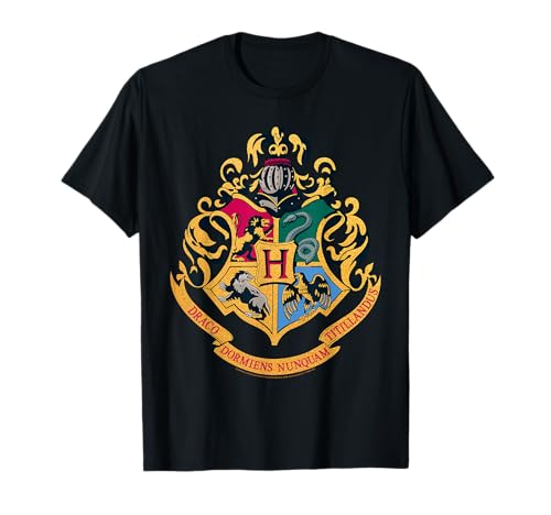 Harry Potter Hogwarts Crest Gold Camiseta