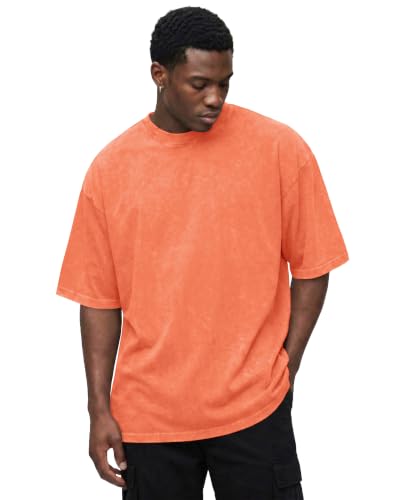 Image of Oversized Tshirts for Men Short Sleeve Vintage Washed Basic Loose Tees