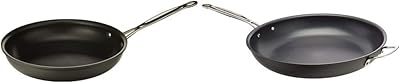 Cuisinart Chef's Classic Nonstick Hard-Anodized 10-Inch Open Skillet & 622-36H Chef's Classic Nonstick Hard-Anodized 14-Inch Open Skillet with Helper Handle, Black