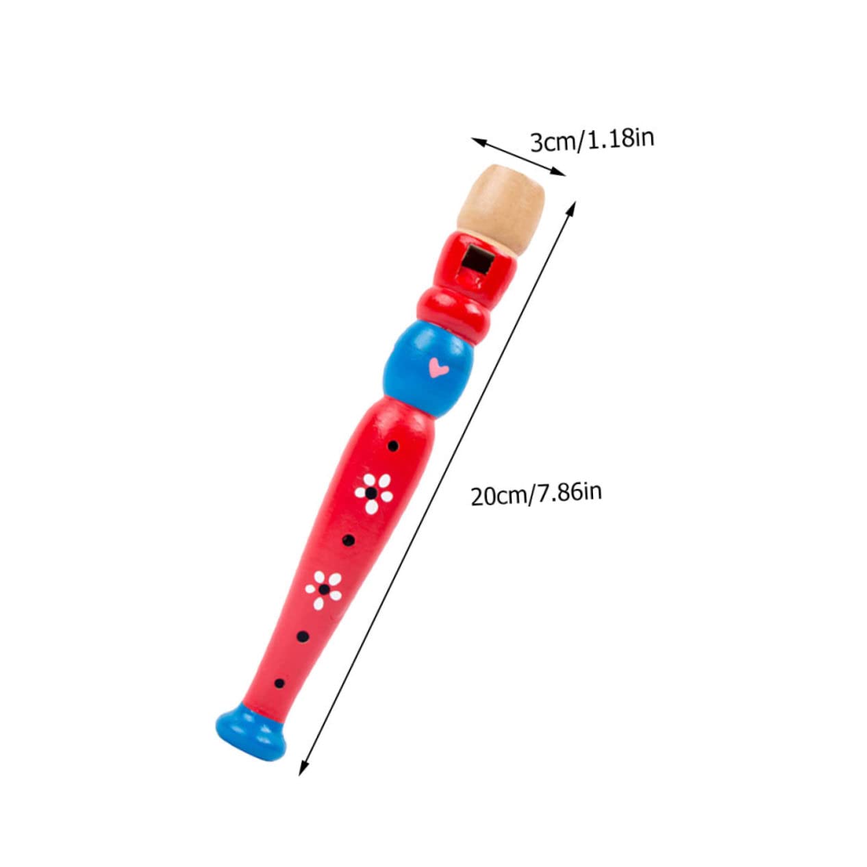 ERINGOGO 2Pcs Colorful Wooden Recorders for Safe Flute Education Piccolo Instruments for Boys Present for Young Musicians