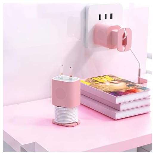 Charger Case Travel Organizer with Cable Winder & Stand Storage (Charger not Included) - 3.15" L x 1.97" W,Pink