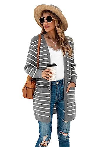 Image of TASAMO Cardigan Sweaters for Women Long Sleeve Open Front Casual Knit Fall Coat Oversized Soft Outwear with Pockets