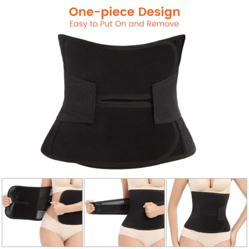 Image of Trendyline Postpartum Belly Band Support: 2 Adjustable Straps for Abdomen Compression | Helps Relieve Incision & Back Pain After C-Section during Getting Up, Coughing & Breastfeeding (Black, Medium)