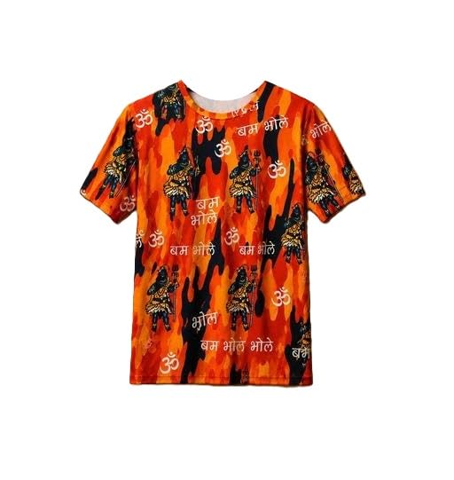 Men Bam Bhole Printed T-Shirt Mahadev Shiva Graphic Round Neck Half Sleeve Devotional Casual Tee-picture-25