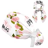 Chapeaux bouffants avec boutons, bandeau et bandeau chirurgicaux pour femme, motif géométrique floral bohème, Multicolore 9, taille unique