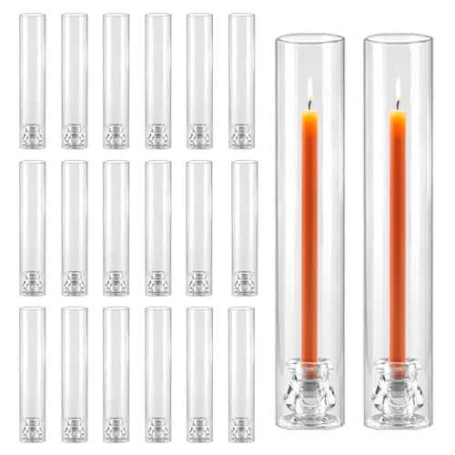 20 Pack Glass Hurricane Candle Holders 12.6 Open Ended Candlestick Tubes