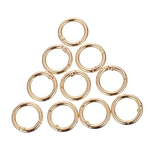 DOITOOL Metal Spring Coils Buckles 10pcs Round Spring Hooks DIY Keyring Accessories Clasps