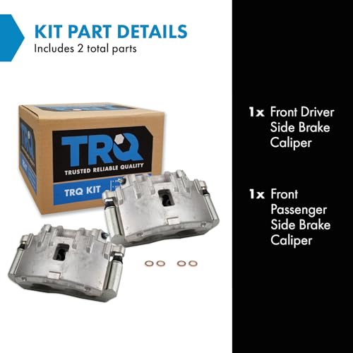 Image of TRQ Front Driver and Passenger Side Brake Caliper Set Caliper Brackets Compatible with 2004-2009 Cadillac SRX 2006-2007 Cadillac CTS 2006-2008 STS 2008 STS Platinum