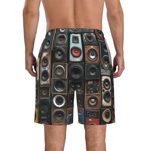 Men's Quick Dry Swim Shorts Speakers Old Grungy Vintage Beach Trunks with Pockets2