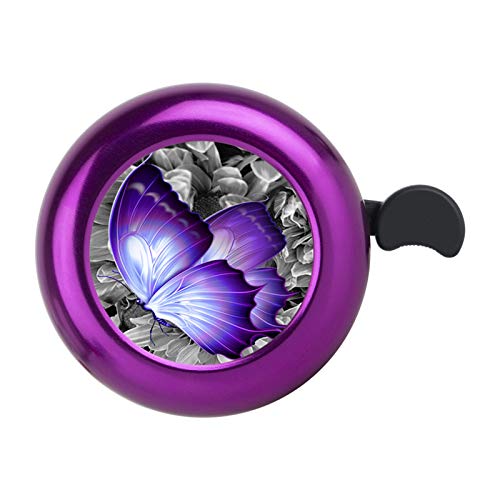 KANGHAR Bicycle Bell Aluminum Bike Bell Cute Loud Crisp Clear Sound Bicycle Bike Bell for Adults Kids Girls Boys 5 Colors (Butterfly)
