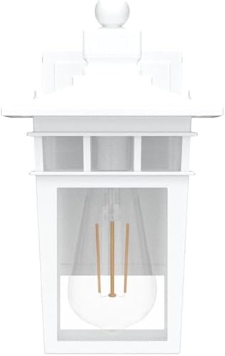 Miniatura 4 de Luces blancas para porche al aire libre con salida GFCI, iluminación exterior del atardecer al amanecer, funciona con cámara de seguridad, lámpara