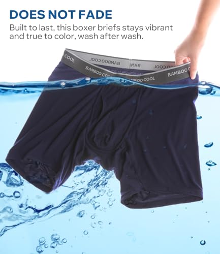 Image of BAMBOO COOL Breathable Men's Underwear Modern Multipack Comfortsoft Moisture-Wicking Boxer Briefs 6 Pack