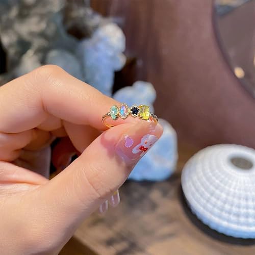 Personalized Multiple Birthstones Ring for Women, Custom Grandma Mom Family Rings with Birthstones, Dainty Mother's Day Anniversary Jewelry Ring Gift for Her.4