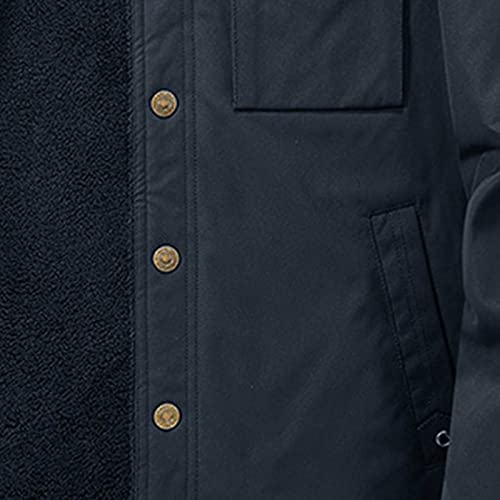 Casual Lapel Button Closure Chest Pocket Jacket Long Sleeve Hooded Blazer Side Button Pockets Winter Cropped Work Clothes3