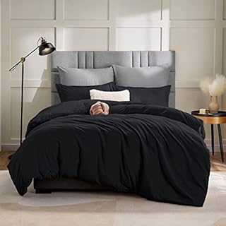 WAVVE Super King Size Duvet Cover Set Superking Grey Duvet Cover 220 x 260 cm with 2 Pillowcases 50 x 75 cm, Washed Microfiber Bedding Set with Zipper Closure, Soft and Comfortable