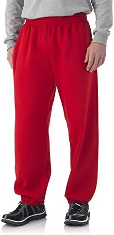 Fruit of the Loom Mens Elastic Bottom Sweatpant-True Red-4XL