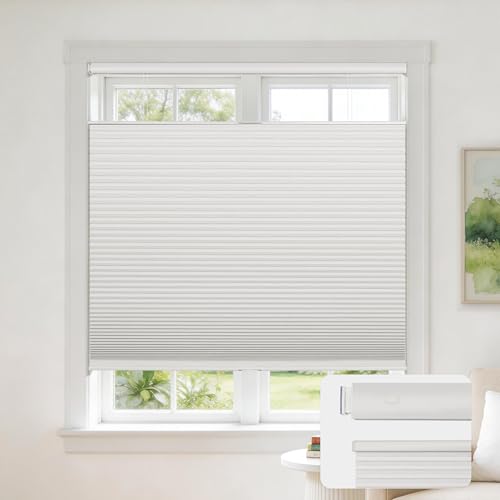 Zeluna No Drill Cordless Blackout Cellular Shades,White,31" Wx64'' H by Zeluna - Used condition - US$103.97