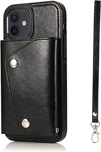 Étui antichoc iPhone 12 / 12 Pro KANUZ en cuir avec béquille intégrée