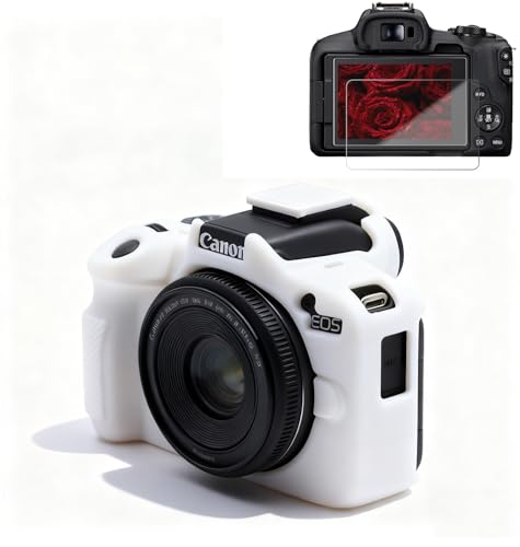 Funda de silicona para cámara Canon EOS R50 blanca
