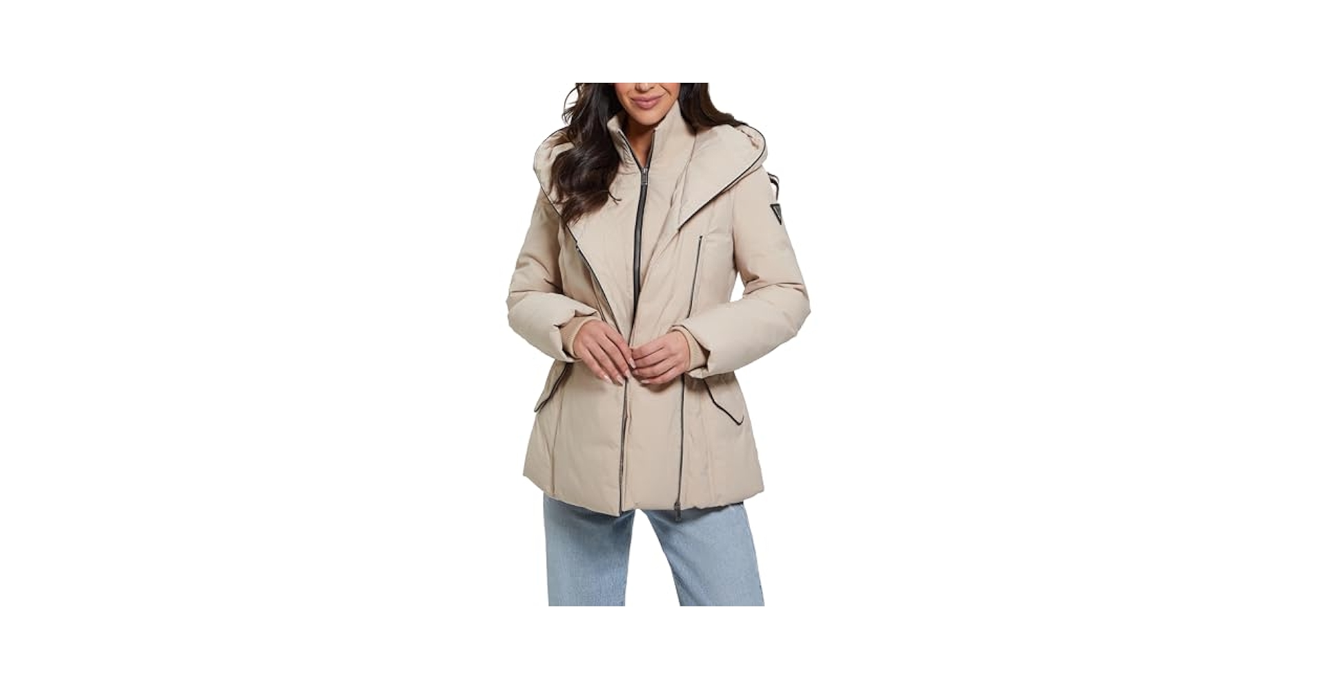 Lucy　0107 ♡ Amazon.com: GUESS Women's Lucy Stretch Asymmetric Zip Puffer