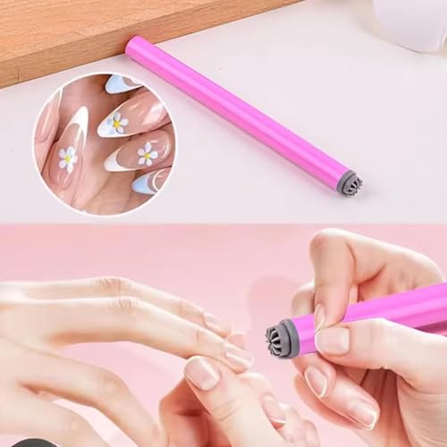 Tampon à ongles pratique lot de 10 pour nail art fleur facile