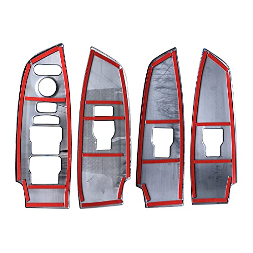 Ruihe 4Pc Carbon Fiber Color Car Automobile Door Window Control Panel Cover Molding Door Lock Switch Trim Fit For Honda Accord 2018 2019 2020 2021 2022 North American Version (No Seat Heating) #TOP4