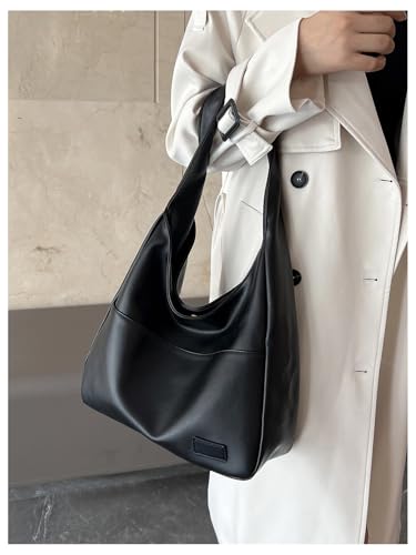 SweatyRocks Women's PU Leather Shoulder Bags Large Capacity Top Handle Travel Shopping Handbag2