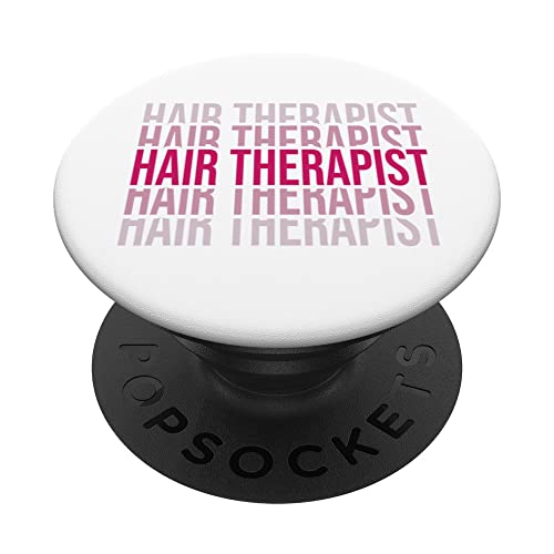 Hair Therapist Hair Cutter Hair Stylist Hairdresser PopSockets Swappable PopGrip, Black