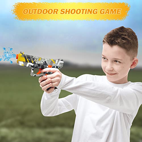 Gel Ball Blaster Water Bead Toy Gun, Cool Splatter Ball Manual Toy Pistol With 5000 Gel Ball And 2 Targets, Outdoor Shooting Game, Best Gifts For Boys And Girls Age 8+ (Yellow) #TOP4