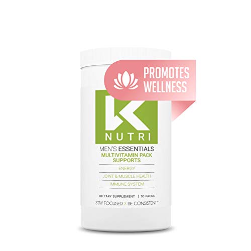 Multivitamin for Men - 30 Whole Food Vitamin Packs with Energy Pills for Joint and Muscle Supplements, Immune Support and Prostate Support, Keto Friendly - K Nutri
