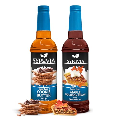 Syruvia Sugar-Free Cookie Butter & Maple Bourbon Pecan Coffee Syrup