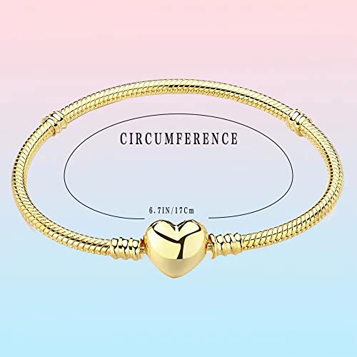 Jewbery Pandora Charm Snake Pattern Bracelet 925 Sterling Silver 18K Gold Plated Snake Pattern Bracelet, Gift For Women Girls #TOP2