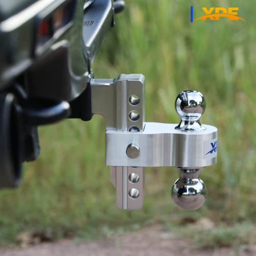 Xpe Adjustable Trailer Hitch Fits 2.5" Receiver,6 Drop/Rise Chrome Plated Steel Tow Balls(2" X 2-5/16"), Heavy Duty Ball Mount - 18,500 Gtw With Trailer Locks,Silver X-312506 #TOP5