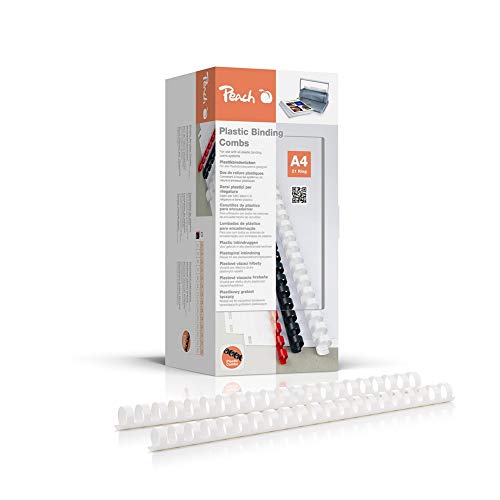Dorsi Plastici Peach 16mm, capacitĂ 145 fogli A4, bianco, 100 pezzi - PB416-01