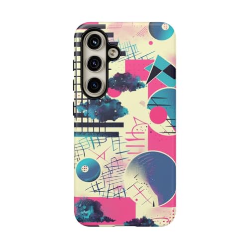 Coque rigide mate pour Samsung S24 au design géométrique abstrait moderne