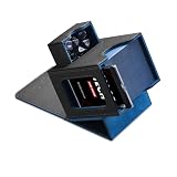 Mage Tech Commander Deck Box per MTG - Design Brevettato, Vetrina Commander, Adatta a 100 Carte Double-Sleeve, Porta Carte Magnetico da 35pt & Vassoio per Dadi - Nero/Blu