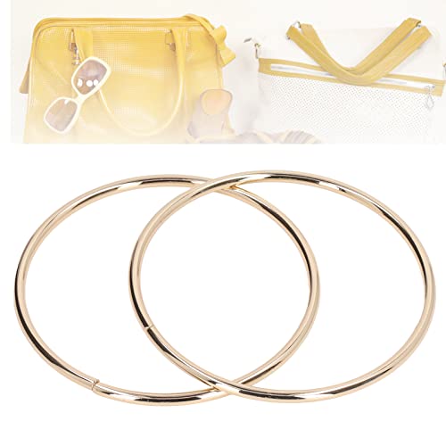 Asas Para Bolsos, Asa Para Bolso, Asa Redonda de Metal para Bolso, Asas para Bolsa de Alta Dureza, Accesorios de Bricolaje para Bolso, Monedero, Herrajes para Equipaje (Luz de oro)
