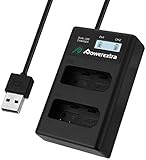 Powerextra Dual USB Cargador con Pantalla LCD para Nikon EN-EL14 EN-EL14a MH-24 y Nikon Coolpix P7000 P7100 P7700 P7800 D3100 D3200 D3300 D3400 D5100 D5200 D5300 D5600