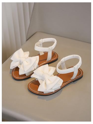 Image of GORGLITTER Girl's Sandals Dressy Bow Ankle Strap Sandal Open Toe Slides Flats Summer Cute Vacation Sandals