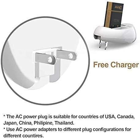Close-up of the EEMB 9V battery charger's AC plug