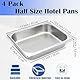 Nexboraque 4 Stück halbe Hotelpfanne, 1/2 Größe, 6,3 cm tief, Edelstahl-Dampftischpfanne, halbe Pfannen für Chafing Dishes, Panierschalen für Hotel, Party, Buffet, Catering-Zubehör