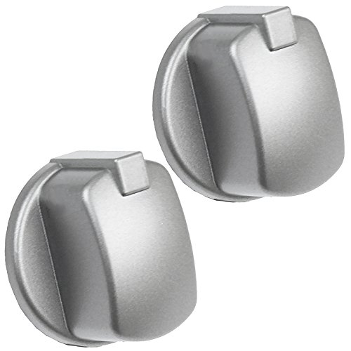 Spares2go Control Knob Switch Button for Indesit Cooker Oven (Pack of 2, Silver/INOX)