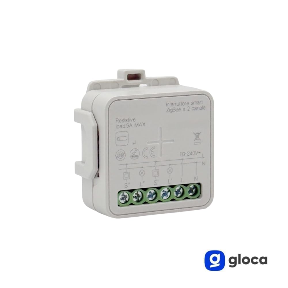 gloca Serie Zigbee E-Smart Tuya Smart Home (Gateway no incluido) (universal, interruptor Smart 2 canales máx. 10 A)