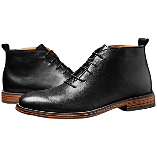 Image of rismart Dress Stylish Boots Men Leather Ankle High Winter Shoes