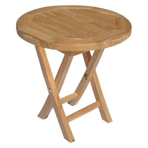 Happy Garden Table d'appoint Ronde en Teck 50cm Lombok