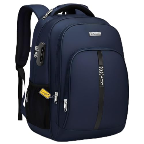 Mochila Masculina Feminina Notebook Bolso Antifurto Escolar Faculdade Dia a Dia Reforçada Resistente a Agua Saída usb/Fone (Azul)
