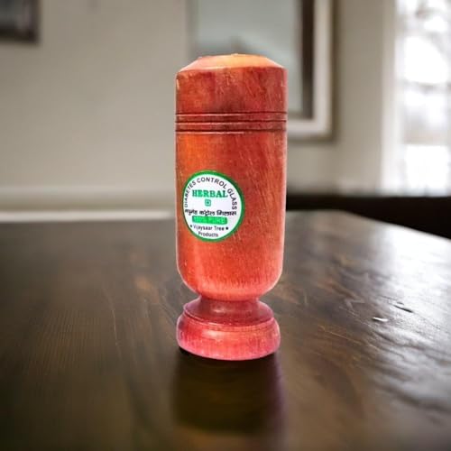 Image of Vijaysar Wooden Tumbler Glass : Ayurvedic Solution for Diabetes, Joint Pains, and Blood Sugar Control | Promotes Good Blood Circulation | No Side Effects | Pack of 1